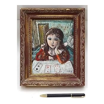 Amazon.co.jp: 遠藤彰子「遠い日」 /キャンバスに油彩F0号/絵肌